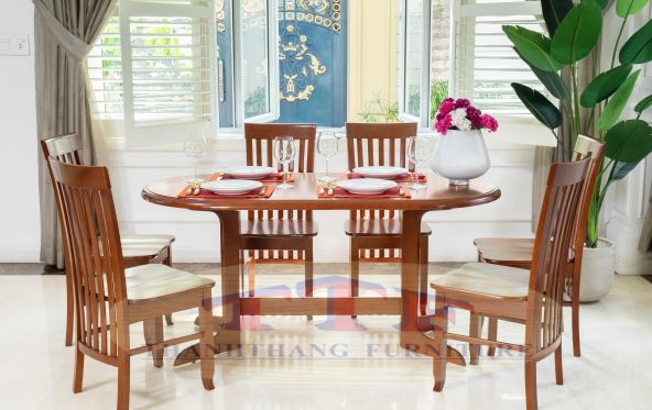 Bộ Bàn Oval 1m6 Ghế TF06
